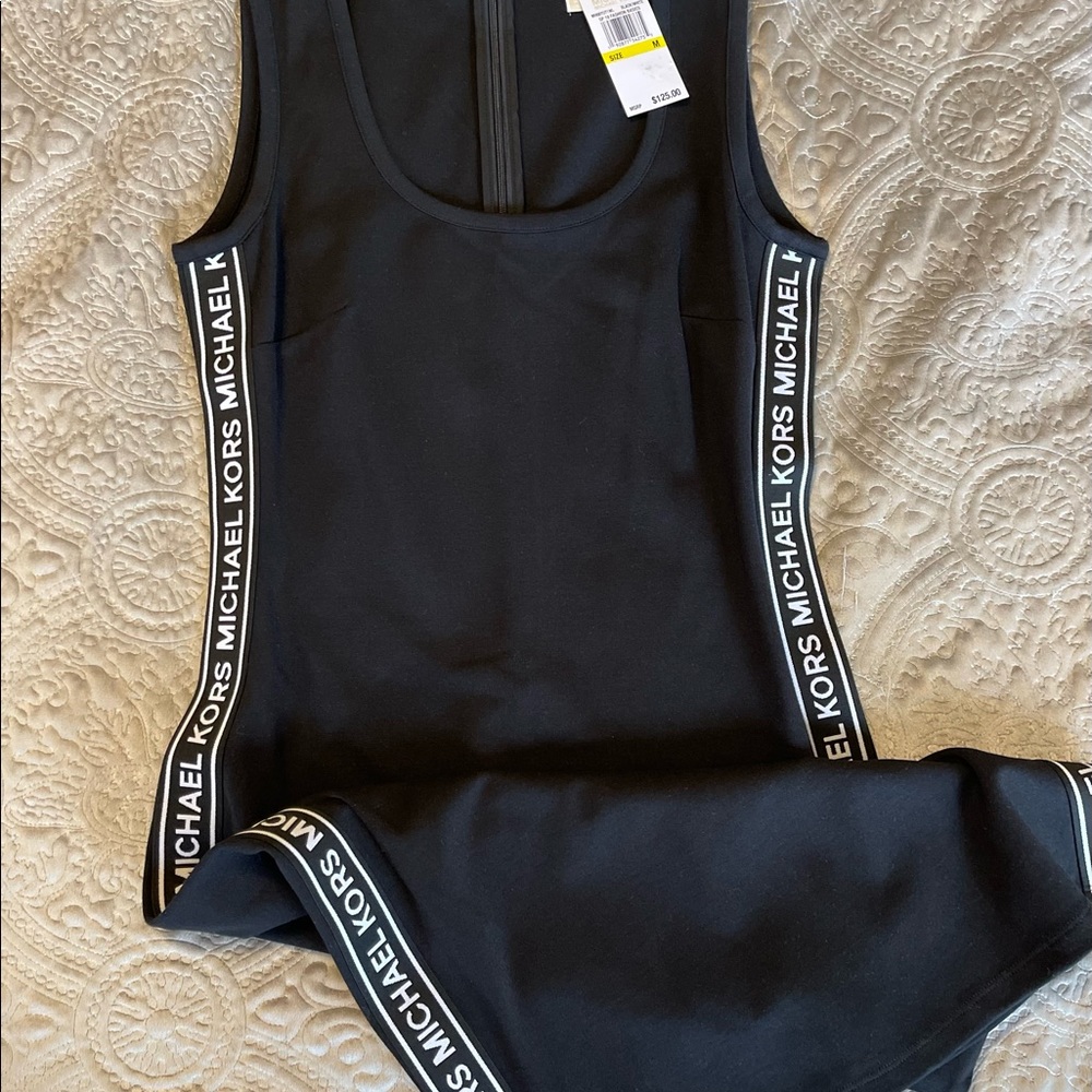 Michael Kors black knee length dress. Black with white dress